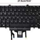 Replacement Keyboard with Backlit and Trackpoint Compatible with Dell Latitude 7400 3400 5400 7410 5401 NOT Fit for Latitude 7400 2-in-1 Black US Layout