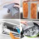 3 x YinQin 10 PCS Double Layer Stainless Steel Cleaning Cloth Non Scratch Steel Mesh Scrubber Dishwashing Cloths 20x20 cm Quick Dry Metallic Wire Dish Cleaning Rag Towel for Kitchen Dish Sink Stove Top