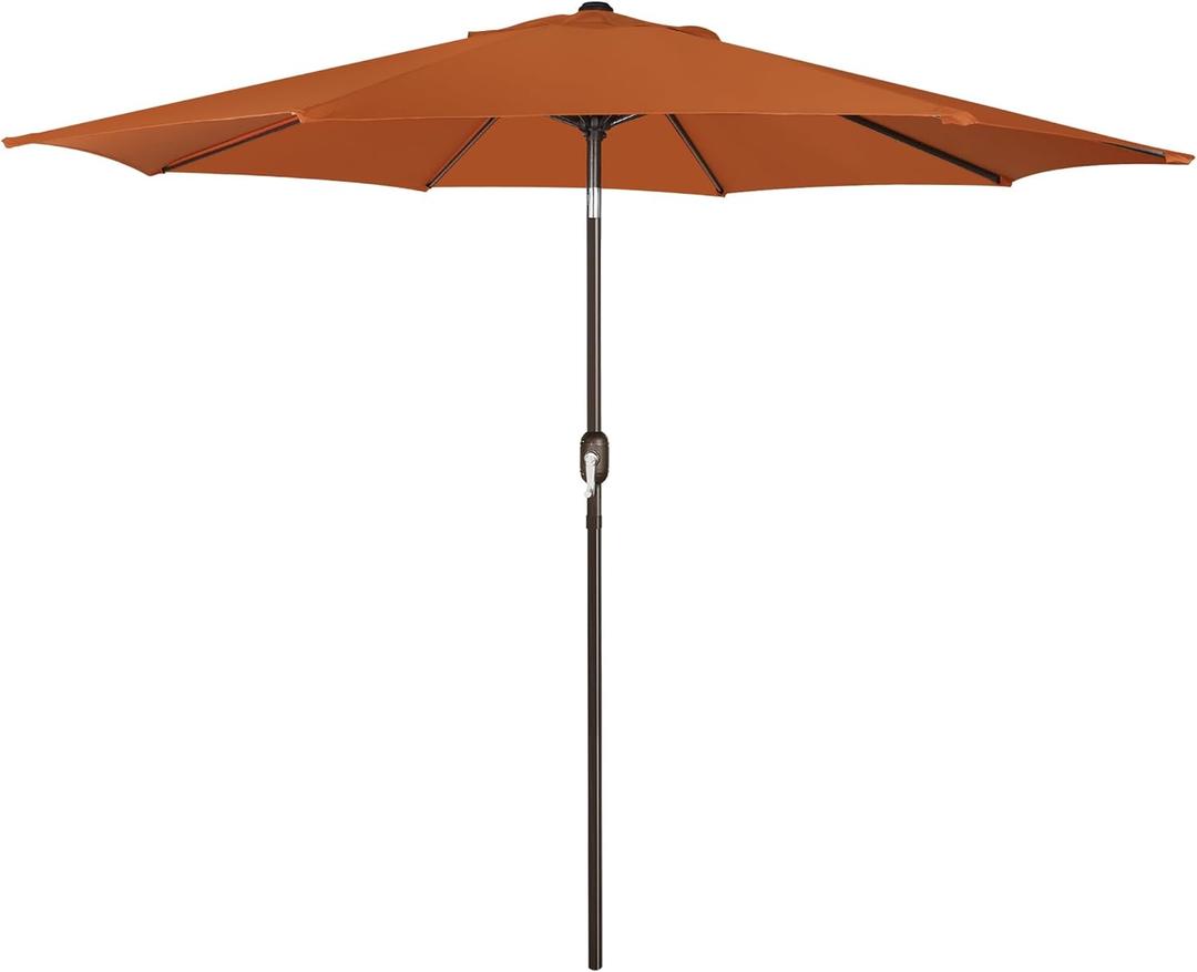 Blissun 9' Outdoor Patio Umbrella, Outdoor Table Umbrella, Yard Umbrella, Market Umbrella with 8 Sturdy Ribs, Push Button Tilt and Crank