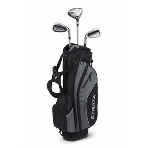 Callaway Golf Men's Strata Stand Bag (Black/Gray) with 3-Piece Club (7 Iron, 9 Iron, Sand Wedge, Right Hand, Steel Shafts)