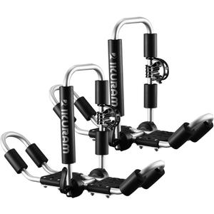 Kayak Roof Rack, Aluminum Kayak Carrier Folding J-Style Universal 4-in-1 Multifunction for Canoe, SUP, Kayaks, Surfboard Rooftop Mount on SUV, Car and Truck Crossbars