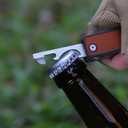 2 x ROXON M4 10 in 1 Mini MultiTool Leather Handle Portable Nail Clipper, Utility Tool, Knife With Safety Lock, Scissors, File, Bottle Opener, Screwdriver, Personal Care Gadgets A Gift for All