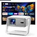 4k Projector with WiFi and Bluetooth, 1800 ANSI Outdoor Smart Projector 4k Auto Focus & Voice Control, Built-in 10,000+ Apps Native 1080P Mini Portable Movie Proyector for Home Theater