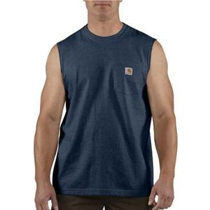 Carhartt Men's Big Workwear Pocket Sleeveless T-Shirt (Large, Navy)