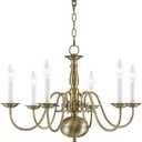 Livex Lighting 5006-01 Williamsburgh 6 Light Antique Brass Chandelier