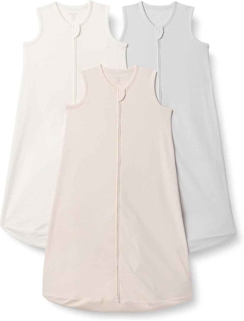 Amazon Essentials Unisex Babies' Cotton Sleep Sack, Wearable Blanket, 0.5 TOG, Pack of 3 (White)