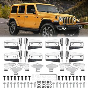 Upgraded 4 Door Hinge Assembly Kits Fits for Jeep Wrangler 2007-2018 JK JKU Unlimited Rubicon Sahara, Outer Door Hinges and Inner Door Hinges | Custom Colors