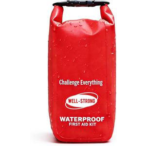 Waterproof First Aid Kit Roll Top Boat Emergency Kit with Waterproof Contents for Fishing Kayaking Boating Swimming Camping Rafting Beach Red