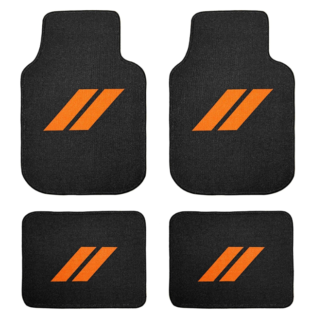 4Pcs Car Floor Mats for Dodge Charger Durango Challenger Journey Non-Slip All Weather Floor Mat Waterproof Skin-Friendly Front & Rear Protector Liners for All Dodge Models Accessories (Orange Trim)