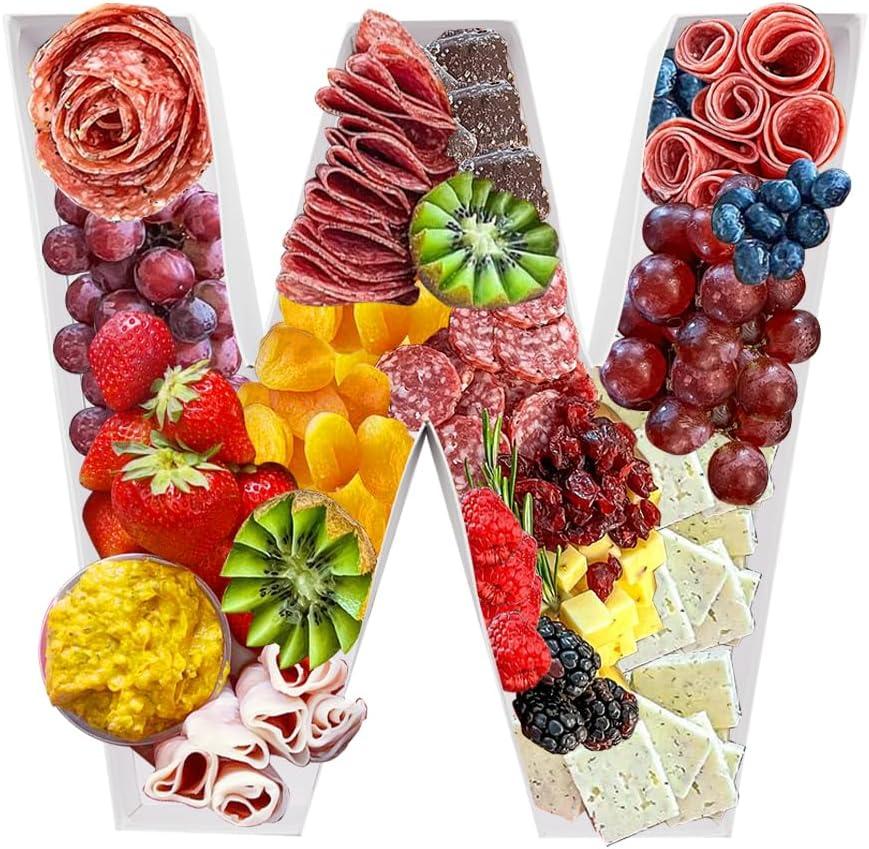 12" Cardboard Letter Fillable Shaped Tray Paper Mache Sweets Birthday Charcuterie (W)