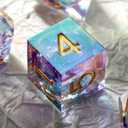 Iridescent Plating Glitter Liquid Core Sharp Dice, DNDND Handmade DND Resin Sharp Edge D&D Die with Gorgeous Gift Case for Dungeons and Dragon Tabletop Games (Iridescent Plating Liquid Core)