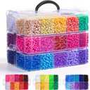 10000Pcs Pony Beads Bulk 30 Colors for Kandi Bracelet Making | DIY Key Chains Rainbow Hair Braiding Kids Jewelry Crafts Gifts (5.73lb, Stack Box)