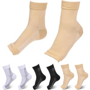 3 Pairs Toeless Socks for Women, Moisturizing Heel Socks Open Toe Sock Cotton Ankle Compression Sleeve Pedicure Sock for Dry Cracked Heel