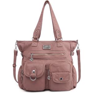 Angelkiss Purses Handbags for Women PU Tote Satchel Bags for Women Pockets Shoulder Bags