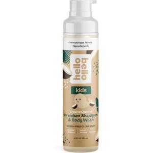 Hello Bello Kids Shampoo and Body Wash, Gentle Hypoallergenic Formula, Vegan and Cruelty-Free, Creamy Coconut Scented, 10 fl oz