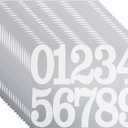 20 Sheets 4-Inch White Number Stickers, 200 Pieces Self-Adhesive and Waterproof Large Numbers Decals for House Address, Mailbox, Warehouse, Outdoor Signs, Classification