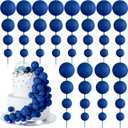 48 Pcs Balls Cake Topper Decorations Balloon Cupcake Toppers Foam Cake Topper Balls Cake Balls Decorations for Birthday Party Wedding Anniversary Cake Decorating (Royal Blue)