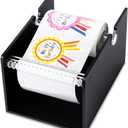 Manual Label Sticker Dispenser for Rolls of Stickers - Adjustable Tabletop Acrylic Holder for Multiple Rolls in Classroom, Business, Home
