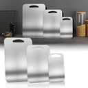 BlueBark 3 PCS 304 Stainless Steel Cutting Board For Kitchen, Burr-Free Edges, Non Toxic Cutting Board, Dishwasher Safe, Non-Staining&Odor-FreeS+M+L