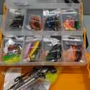 PLUSINNO Large 4-Layer Tackle Box with Tackle Included, 547Pcs Fishing Lures Kit - Pliers, Crankbait, Hooks, Weights & Accessories - Freshwater Bass Fishing Bait Lure Gear and Equipment, Gift for Men