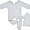 Vemonllas Newborn Photography Props Boy Girl Newborn Baby Photoshoot Outfits Footed Romper Sleepy Cap Infant Photo Posing Set