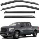 IG Window Visor for 2017-2023 Nissan Titan Crew Cab & 2016-2023 Titan XD Crew Cab, Rain Guard Tape-On Extra Durable Side Vent Window Deflector, 2018 2019 2020 2021 2022 (Crew Cab Only)