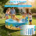 Foldable Swimming Pool for Kids 47.2"x17.7" Hard Plastic Portable Dog Pool Anti-Slip Collapsible Pets Bathtub Kiddie Pool Indoor Outdoor Backyard (JellieMons 48'')