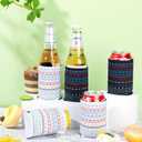 24 Packs Hidden Swear Word Cup Cooler Sleeve 12oz Standard Funny Hidden Swear Message Scalloped Cup Cooler Covers Beer Can Sleeves Coolers Holder Insulated Neoprene for Beverages Bottle