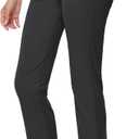 Women's Stretch Golf Pant - 7/8 Ankle Work Travel Teacher Casual Business Sweatpants with Belt Loops Zip Pockets UPF50 (X-Large, 01-black)