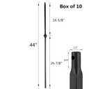 S03 - Wrought Iron Balusters Set of 10 Hollow Single Knuckle Balusters - Decorative Metal Balusters for Decks Spiral Stair Railing - 1/2 -inch Iron Spindles Satin Black Metal Railing