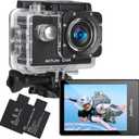 Action Camera FHD 1080P 12MP, 98FT/30M Underwater Waterproof Camera with 2 Batteries, Wide Angle Sports Camera with Accessories Kit Suitable for Helmet, Bicycle, etc.