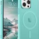 SUPFINE Magnetic for iPhone 13 Pro Max Case (Compatible with MagSafe) (Military Grade Drop Protection) Slim Translucent Matte Shockproof with Anti-Fingerprint Phone Case,Blue Green