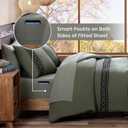 MaiRve Embroidery Comforter Set, Boho Farmhouse Western Bedding Set, All Season Bed in A Bag Comforter Set with Sheets, Pillowcases & Shams, Olive Green Queen 7 Pieces