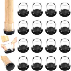 Chair Sliders for Carpet, 16PCS Furniture Sliders for Carpeted Floors & Hardwood Floors, Round Chair Glide Pads for Quickly and Easily Moving Furniture, Protect Floor(Clear, Fit 0.75"-1.1")