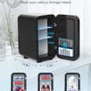 FANSEXPERT Skincare Fridge with Glass Panel, 6L Mini Fridge for Home/Car, AC/DC Portable Thermoelectric Cooler and Warmer, Makeup Mini Compact Refrigerator for Skincare Cosmetics Food Drinks (Black)