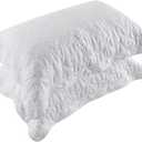 BOSOWOS Pillow Shams Standard Size Set of 2, Ultra Soft Breathable Quilted Embroidery Pillow Cases 20 x 26 Inches for Sleeping, Decorative Microfiber Bed Pillowcases Easy Care, White