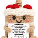 Mini Happy Birthday Gifts for Women Sister Positive Handmade Crochet Cake, Compact