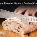 Piklohas Resharpenable Bread Knife for Homemade Bread, 10 Inch Serrated Sourdough Knife with Offset Handle, Innovative Wavy Edge for Clean Slices Crusty Bread, Bagels, Pineapple & Tomatoes, Gift Box