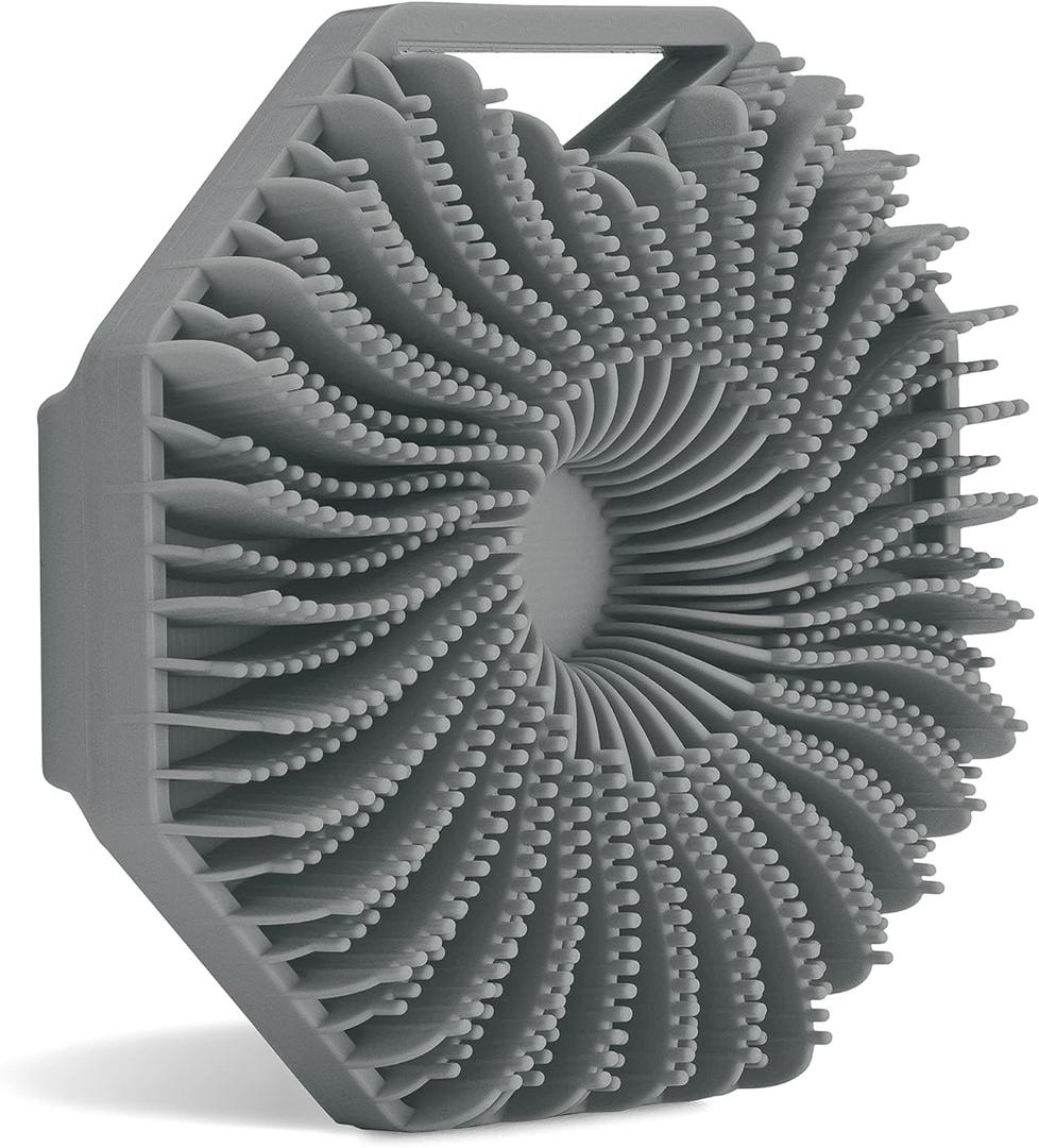 Sud Scrub Antimicrobial Silicone Body Scrubber, Exfoliating Body Scrubber for Sensitive Skin, Eco Friendly Shower Scrubber for Body, Silicone Body Brush for Showering, Charcoal