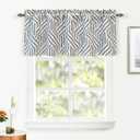 DriftAway Farmhouse Linen Lined Valance Double Layer Thermal Insulated Room Darkening Blackout Window Valances 3 Inch Rod Pocket Striped Kitchen Valance Single 52 Inch by 18 Inch Briony Black