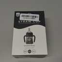 GROSMIMI Spill Proof no Spill Magic Sippy Cup with Straw with Handle for Baby and Toddlers, Customizable, PPSU, BPA Free 6 oz (Charcoal)