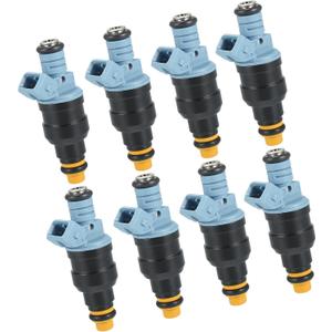 Fuel Injector No.F1TZ-9F593-D Fuel Injection Nozzle for Ford F-250 1991-1995 7.5L for Ford F-350 1991-1997 7.5L Blue 8 Pcs Auto Replacement Parts