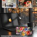 Compatible for iPhone 16e Case Cute with Strap Stand Finger Kickstand, Designer Cool Silicone Cases Funda Cover - Red Dark Florals Flowers