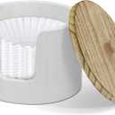 Coffee Filter Holder, Storage Container with Lid, Holders for Counter, Basket for Coffee Station Organizer, 8-12 Cup and Wood Coffee Pod Holder (White)