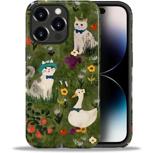 DAIZAG Case for iPhone 14 Pro Max, Cute Cartoon Cat Full-Body Design Hybrid Dual Protection Soft TPU + Hard PC, Shockproof & Scratch-Resistant Protective Cover Phone Case for Men Women