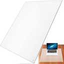 IMPRESA Clear Tempered Glass Desk Mat - 19 x 24 in, Clear - Table Protector & Desktop Mat for Office Accessories with Dry-Erase Surface & Preinstalled Rubber Feet