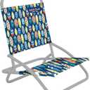 Cabana Beach Folding Beach Chair, 1 Position Lightweight and Portable Foldable Outdoor Camping Accessories, Scuba Blue