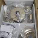 20" Gold Fandelier Ceiling Fan with Light, Flower Crystal Chandelier Ceiling Fan with Light and Remote Control, Modern Caged Enclosed 6 Speeds for Girl's Bedroom, Nursery, Living Room