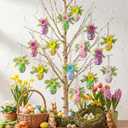 18 Pcs Easter Hanging Bunny Ornaments Felt Pastel Bunny Egg Tree Ornament Spring Egg Hanging Decor 3D Felt Rabbit Decoration Easter Gift for Tree Wall Doors Mantels Decor