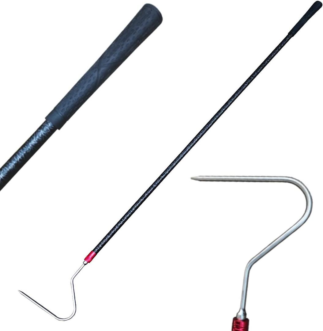 48'' High-Carbon Snake Hook Catcher Stick Tongs Grabber Reptile Pick-up Handling Tools for Catching, Moving Snakes or Hunting Game Finders